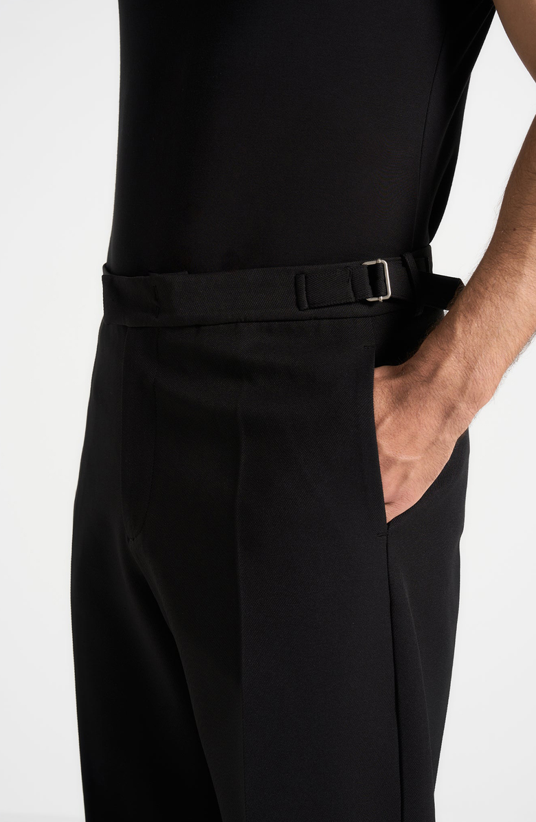 Manière De Voir Boris Relaxed Fit Tailored Button Cuff Trousers, Main, color, Black
