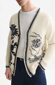 Scotch & Soda Intarsia Cotton Blend Cardigan