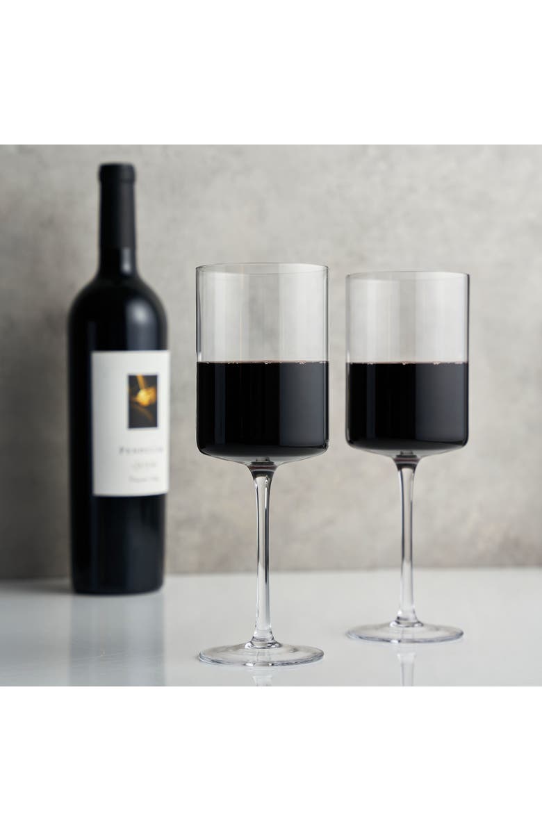 Viski Laurel Crystal Red Wine Glasses Set of 2, Alternate, color, Clear