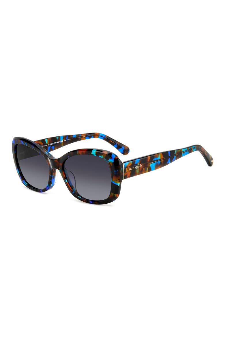 elowen 55mm gradient round sunglasses, Alternate, color, BLACK BLUE HAVANA/ GREY