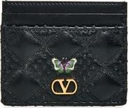 Valentino Garavani Flutterby Quilted Leather Card Case