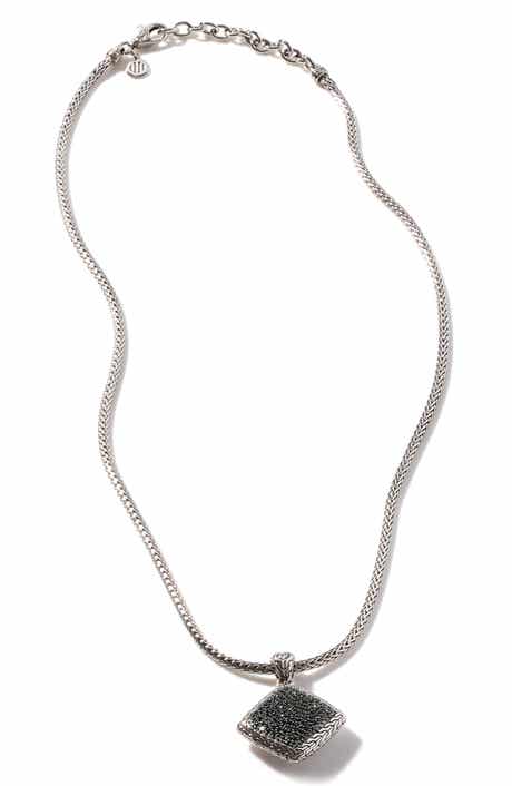 John Hardy Classic Chain Square Pendant Necklace