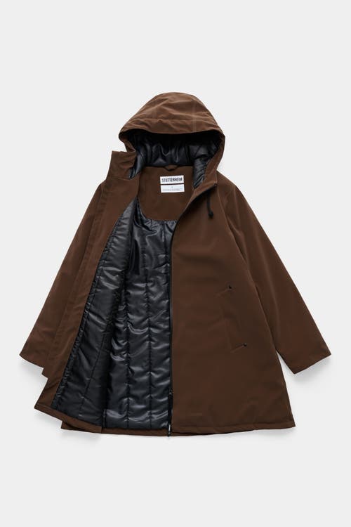 Stutterheim Mosebacke Matte Winter Coat In Brown