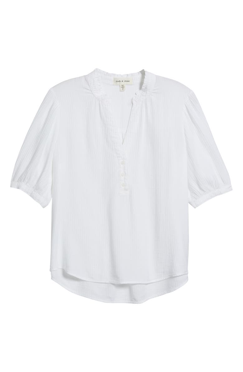 Cloth & Stone Puff Sleeve Half Placket Top, Alternate, color, White