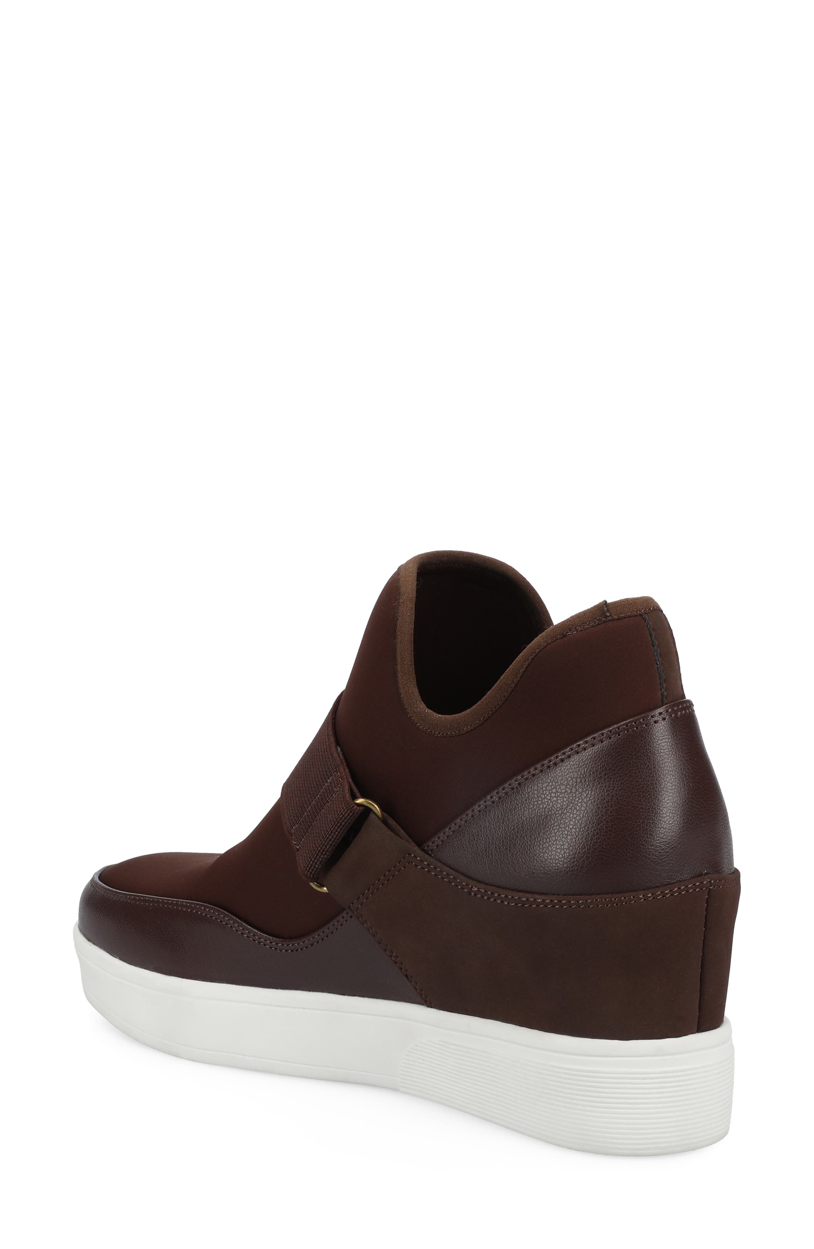 Damari Stretch Wedge Sneaker, Alternate, color, CHOCOLATE
