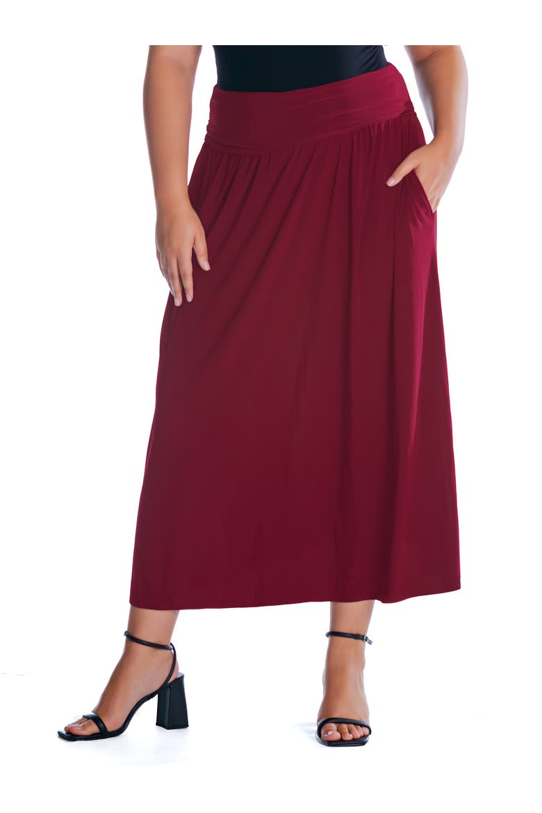 Foldover Maxi Skirt, Main, color, WINE