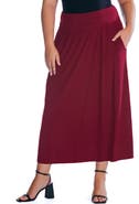 24seven Comfort Apparel Foldover Maxi Skirt With Pockets