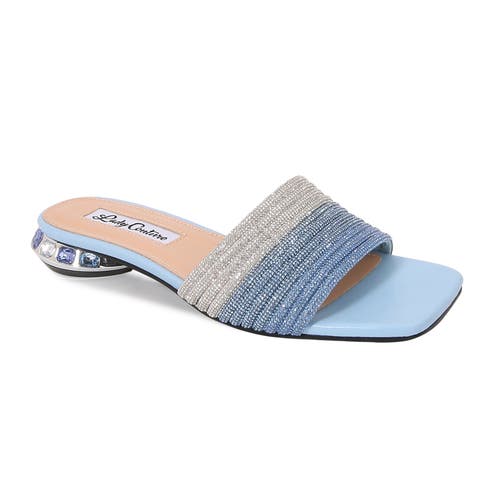 Lady Couture Multi Rhinestone Color Straps Slide With Multi Jewel Heel