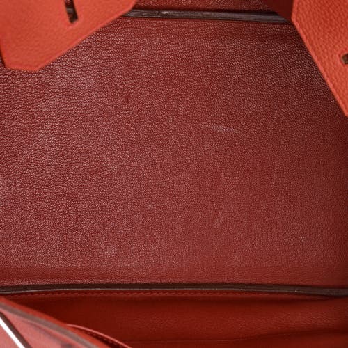 Pre-owned Hermes  Hermes Birkin Handbag Red Togo With Palladium Hardware 35