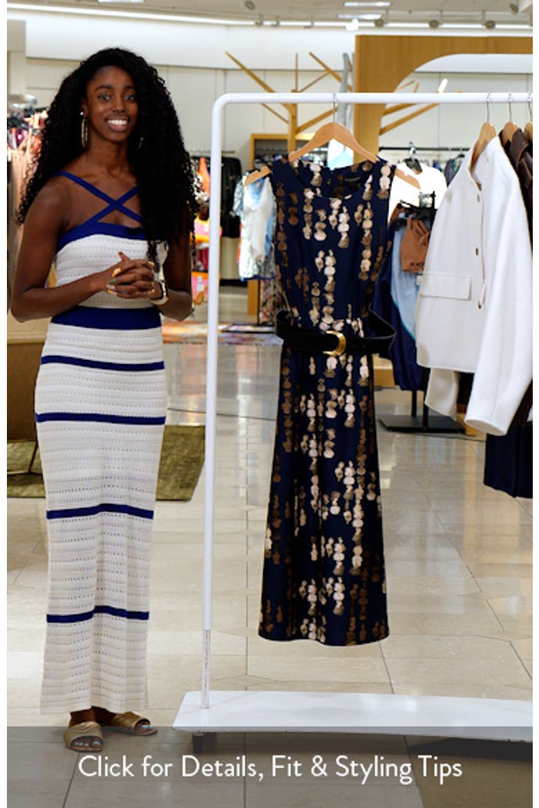 Abstract Print Belted Midi Dress video