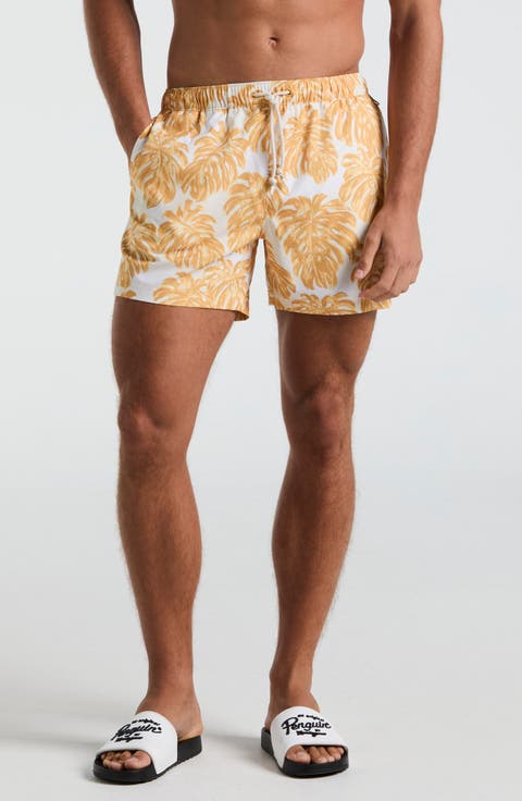 5-Inch Monstera Swim Trunks