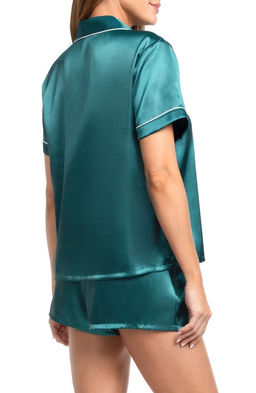 In Bloom By Jonquil Stefani Solid Satin Short Pajamas In Green