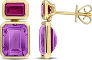 Julianna B. Gemstone Two-Stone Drop Earrings 10K