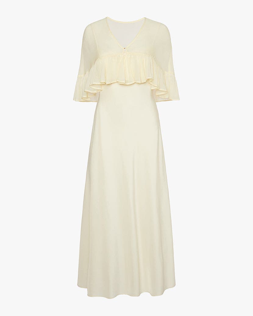 Ruffle Shawl Collar Maxi Dress - image 2