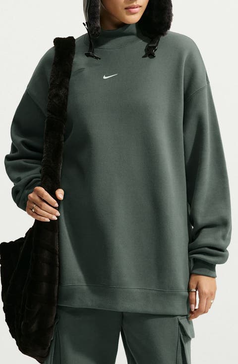 Studio Fleece Oversized Mock Neck Sweatshirt