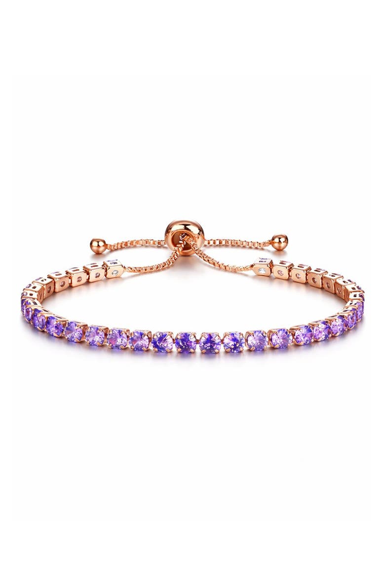 Crystal Slider Bracelet, Main, color, PURPLE