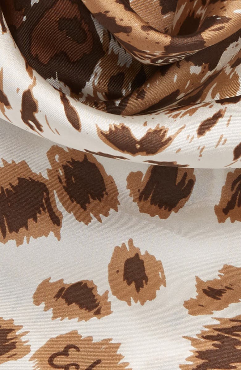 Echo Leopard Square Silk Scarf, Alternate, color,