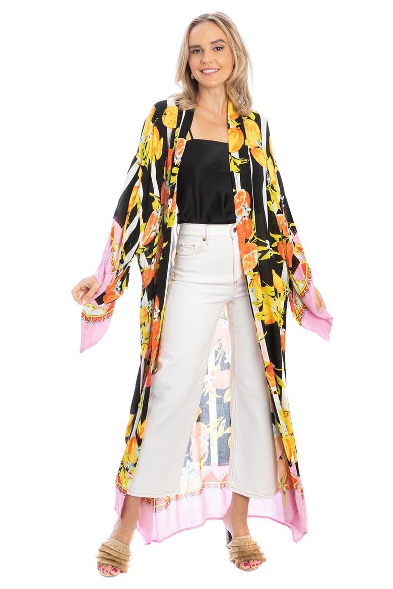 Citrus Motif Maxi Topper, Alternate, color, BLACK