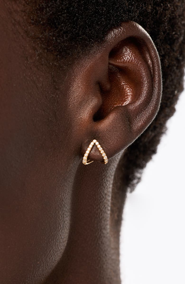 Ana Luisa Solid Yellow Gold - Diamond Velora Huggie Studs, Alternate, color, Gold