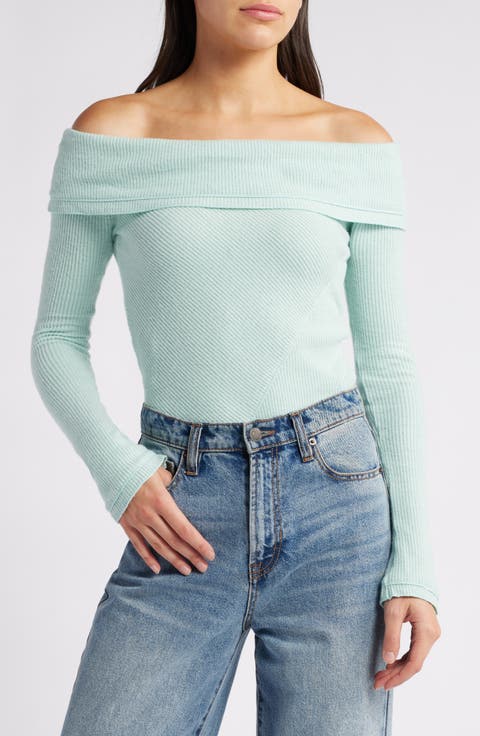 Autumn Cozy Off the Shoulder Waffle Stitch Bodysuit