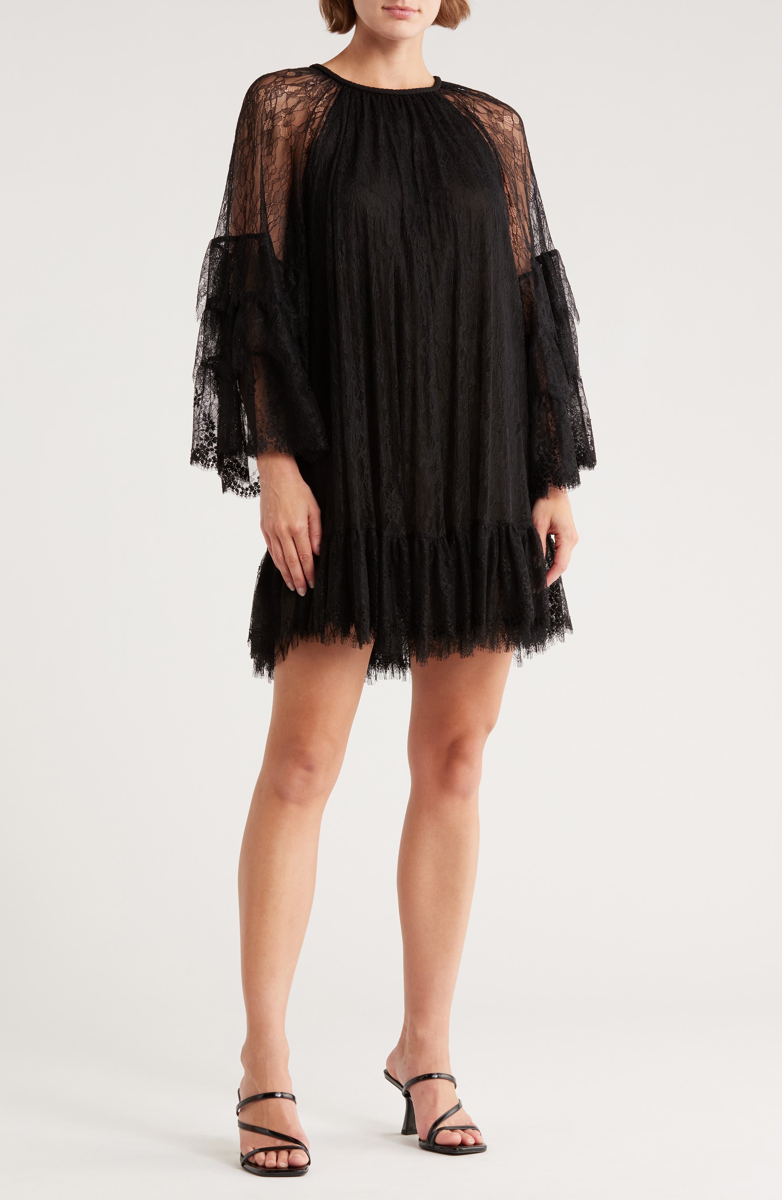 Alice + Olivia Delia Ruffle Long Sleeve Dress