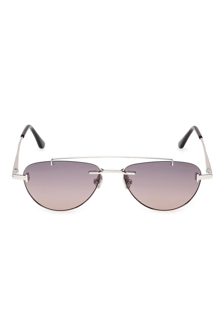 Astor 55mm Gradient Pilot Sunglasses, Main, color, PALLADIUM / SMOKE TO SAND LENS