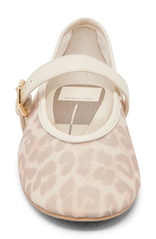 Dolce Vita Women's Roslyn Mesh Mary Jane Flats In White Leopard