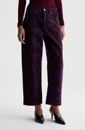 AG Hattie Jacquard High Waist Crop Barrel Jeans