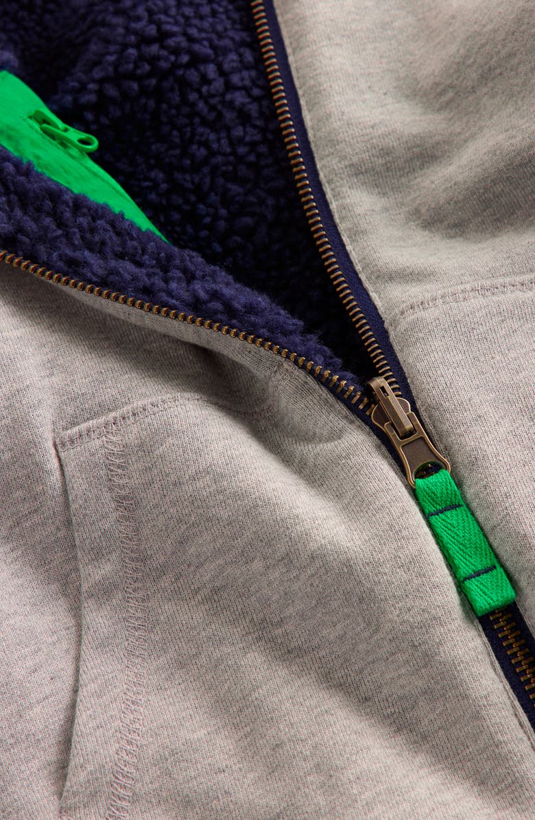 Mini Boden Kids' Reversible Hoodie, Alternate, color, Grey Marl