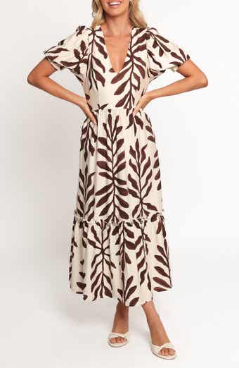 Petal & Pup Steele Puff Sleeve Tiered Midi Dress