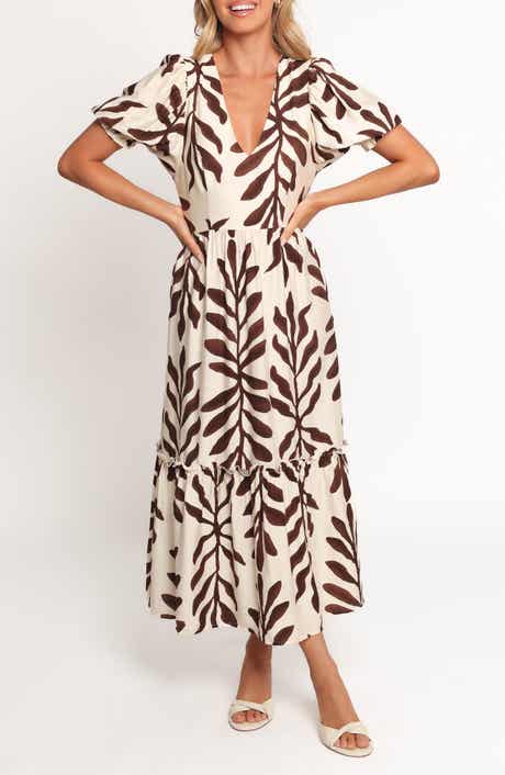 Petal & Pup Steele Puff Sleeve Tiered Midi Dress