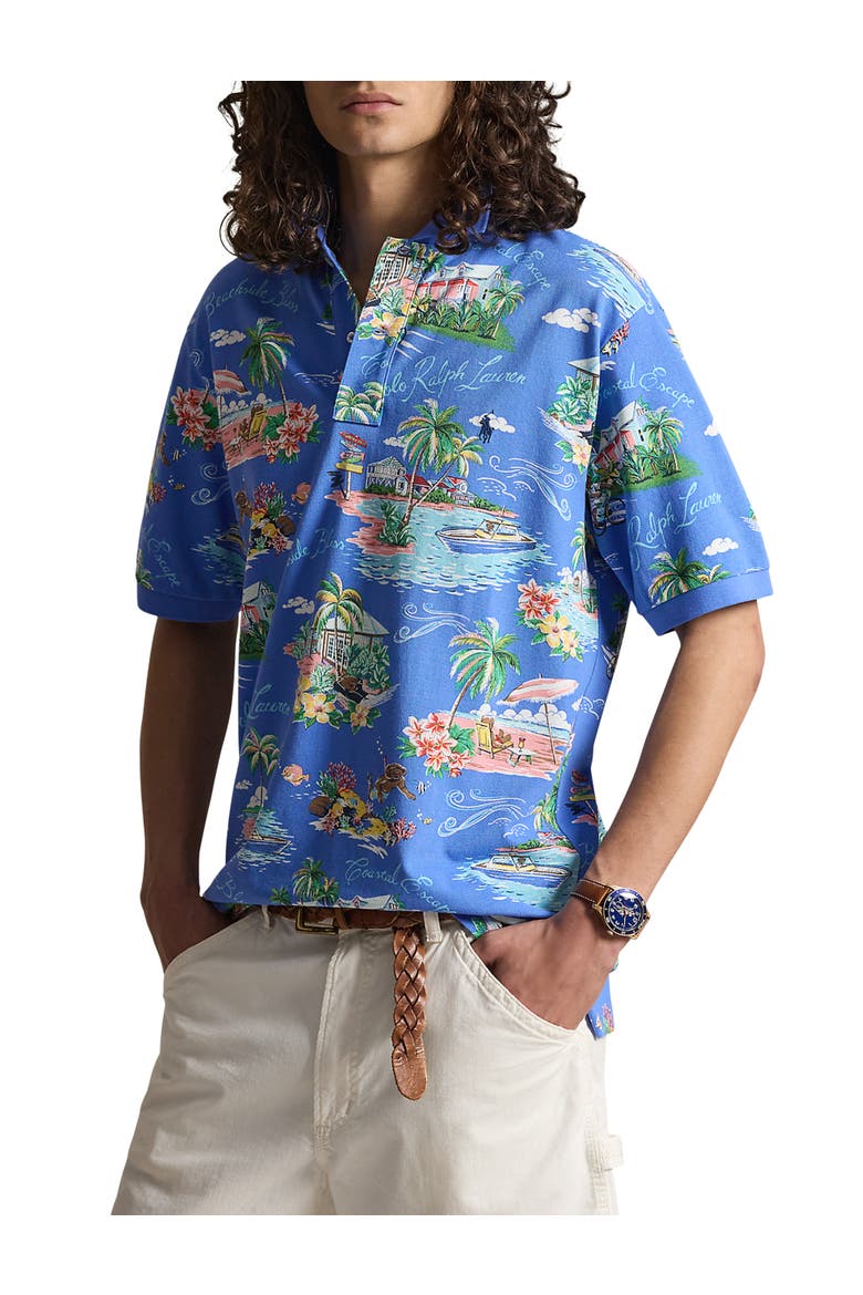 Big & Tall Bahamas Bear Polo Shirt, Main, color, BLUE