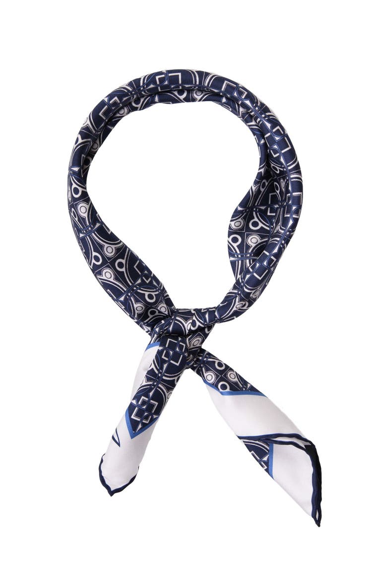 Montello - Hand Rolled Silk Neckerchief for Men, Alternate, color, Navy