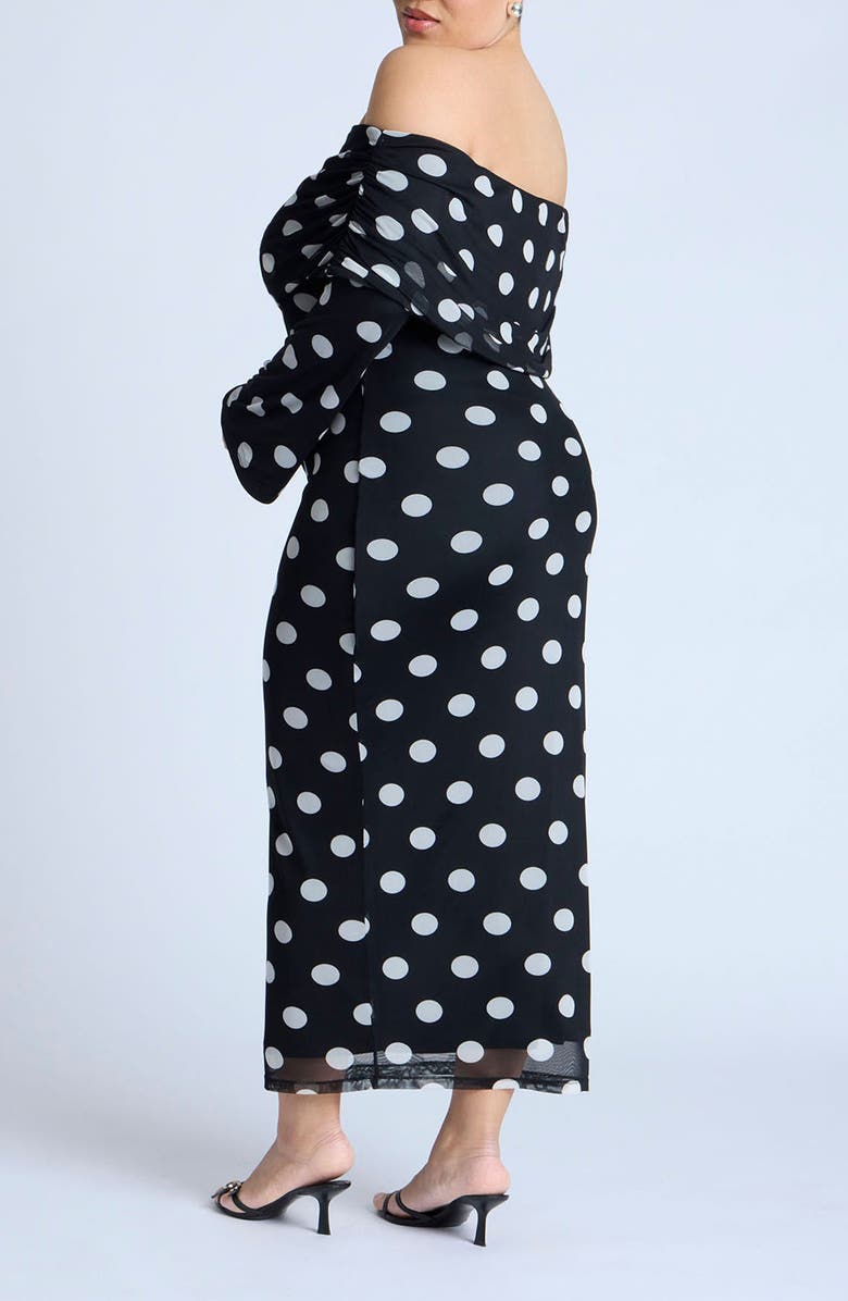 ELOQUII Off the Shoulder Maxi Dress, Alternate, color,