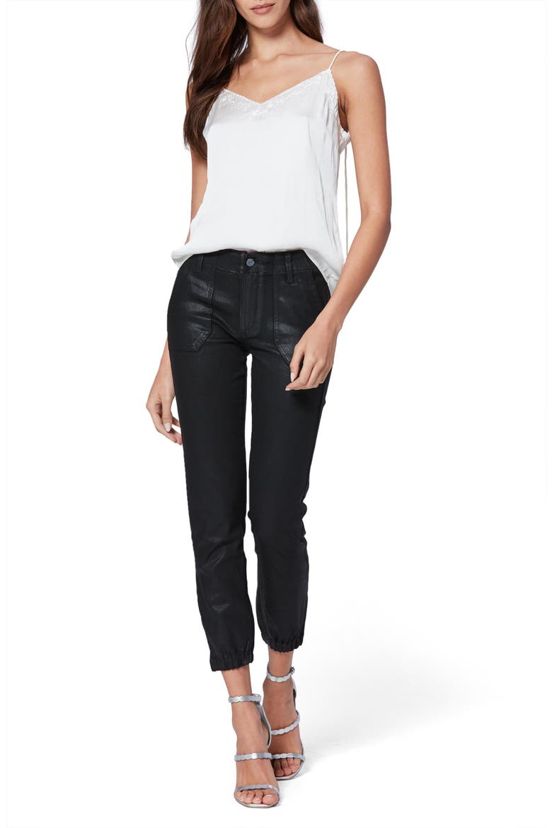 Mayslie Jogger Pants, Alternate, color, BLACK FOG LUXE COATED