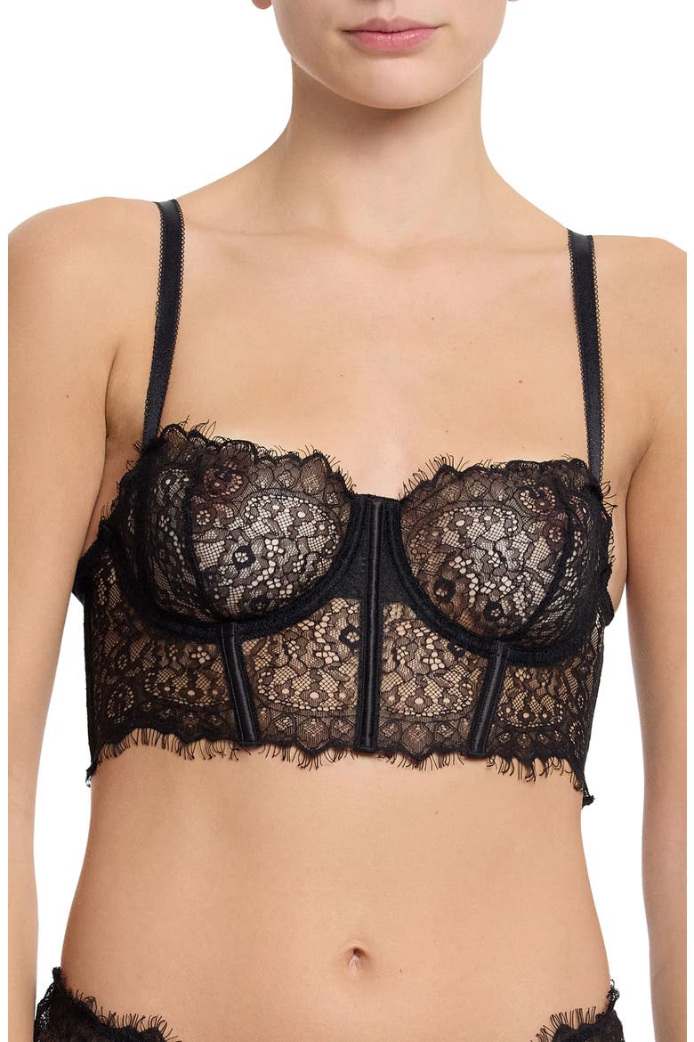 Sheer Seduction Underwire Bustier, Main, color, BLACK