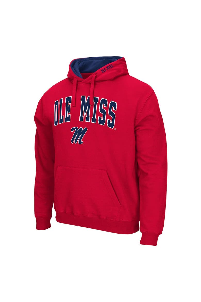 Men's Colosseum Red Ole Miss Rebels Arch & Logo 3.0 Pullover Hoodie, Alternate, color, Red