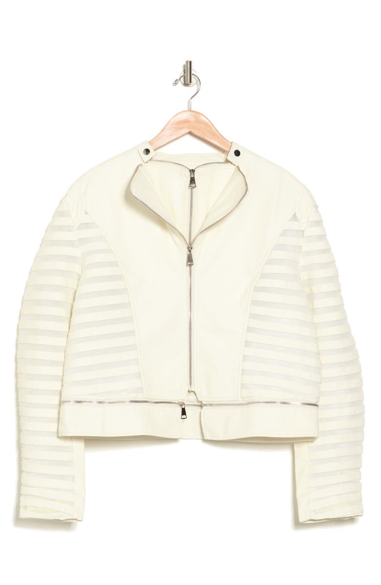 AZALEA WANG Striped Faux Leather Jacket, Alternate, color,