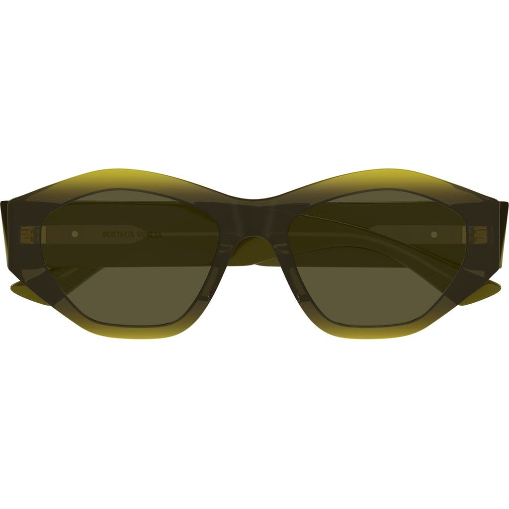 Bottega Veneta 53mm Geometric Sunglasses In Green