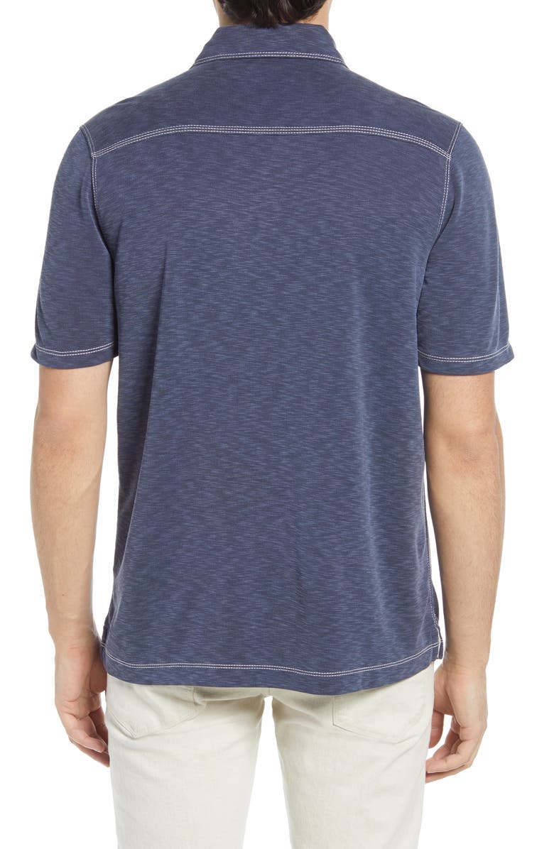 Johnston & Murphy Slub Polo, Alternate, color, Navy