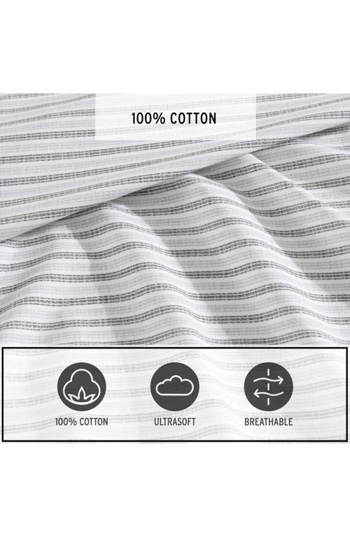 EDDIE BAUER EDDIE BAUER TICKING STRIPE 200 THREAD COUNT COTTON PERCALE SHEET SET