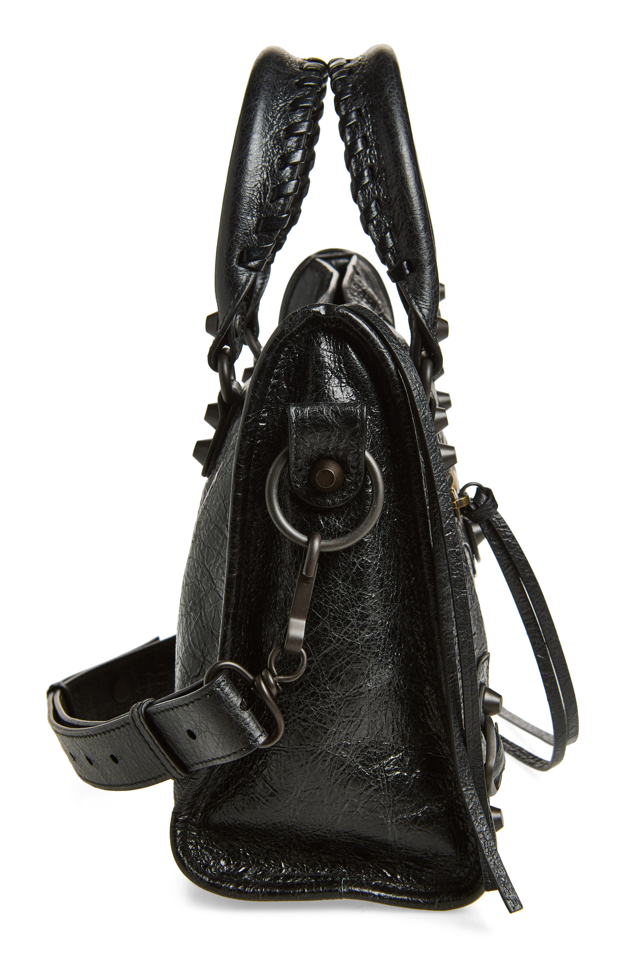 Balenciaga Small Le City Leather Satchel, Alternate, color, 1000 Black