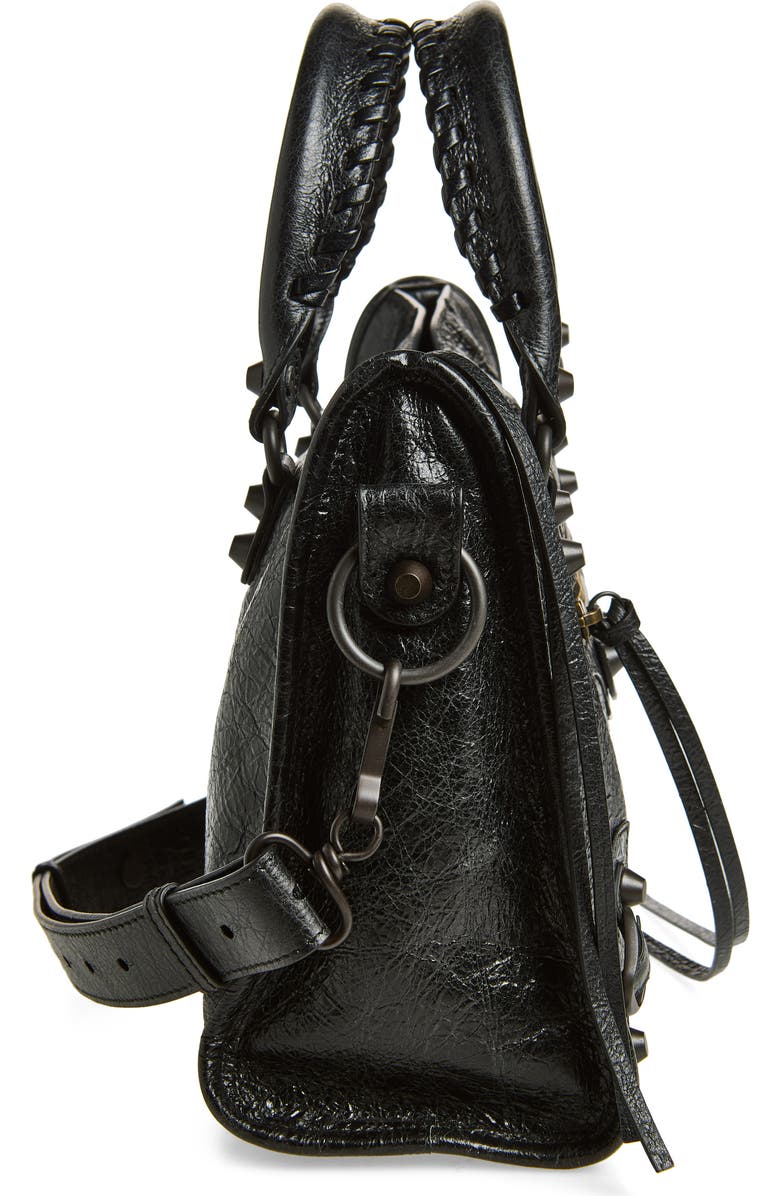 Balenciaga Small Le City Leather Satchel, Alternate, color, 1000 Black