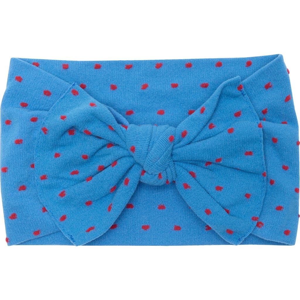 Baby Bling Kids' Polka Dot Knotted Bow Headband In Blue