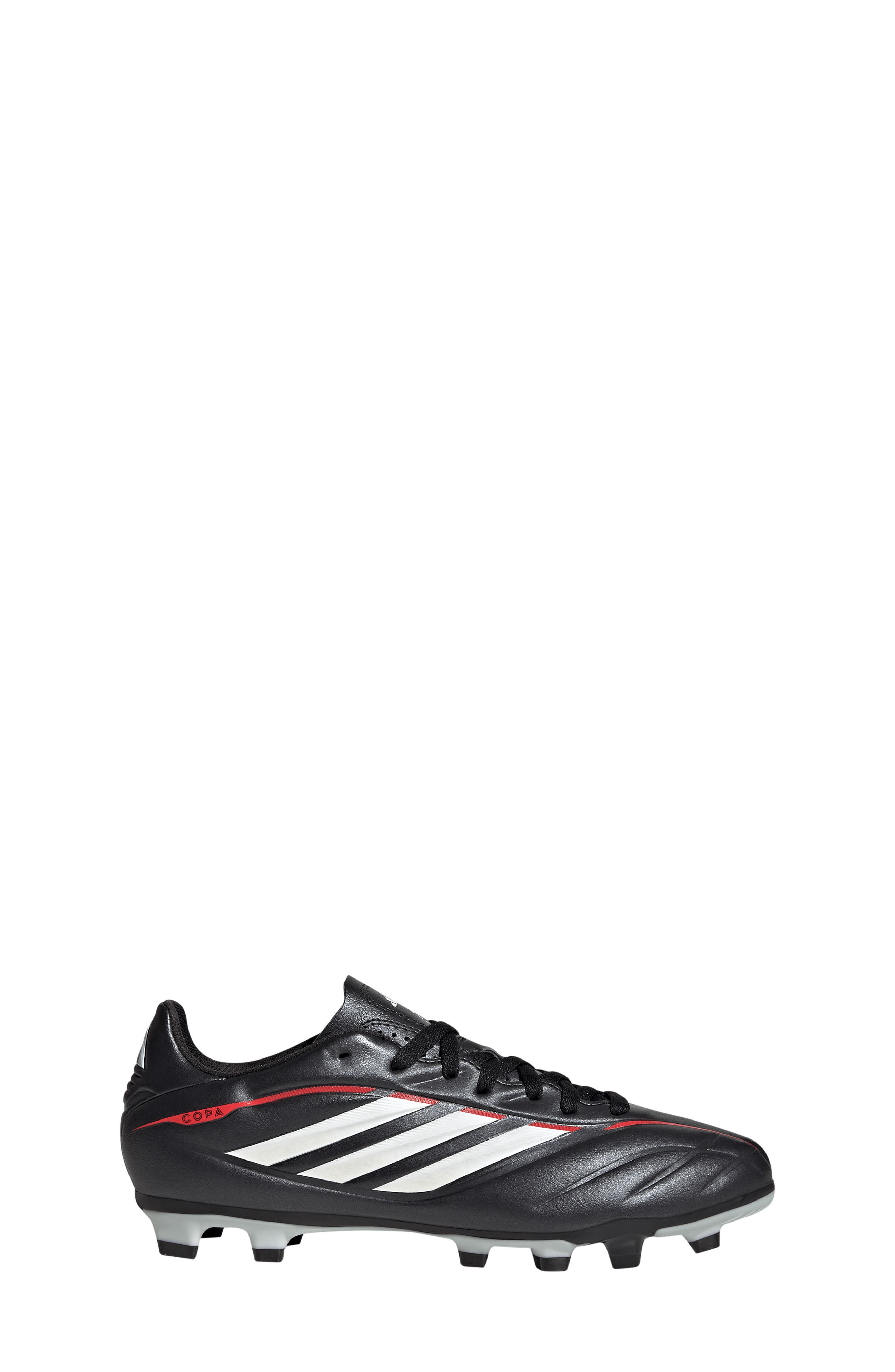 adidas Kids' Copa Pure IV Club Firm Ground Soccer Cleat, Alternate, color, Black/ White/ Lucid Red