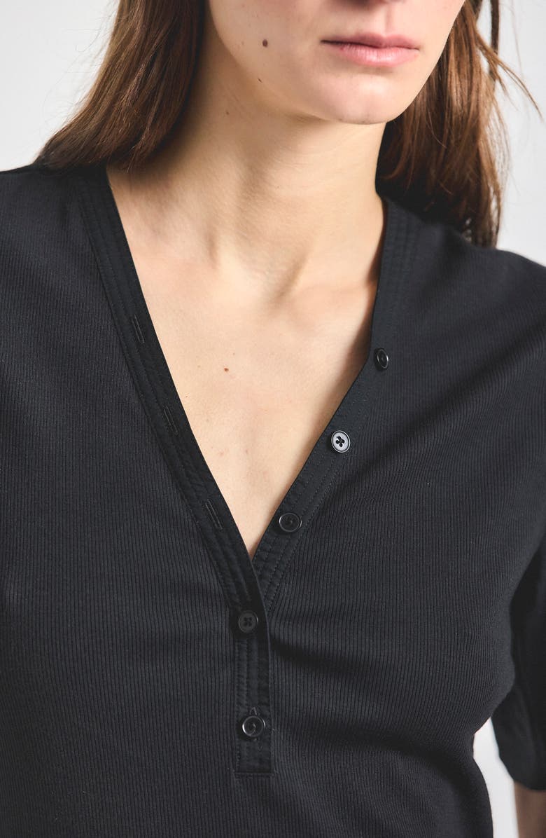 Derek Lam Fallon Mixed Media Top, Alternate, color, Black