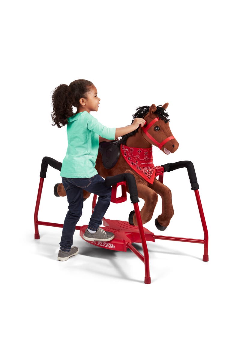 Radio Flyer Plush Interactive Spring Riding Horse - Chestnut, Alternate, color, Brown