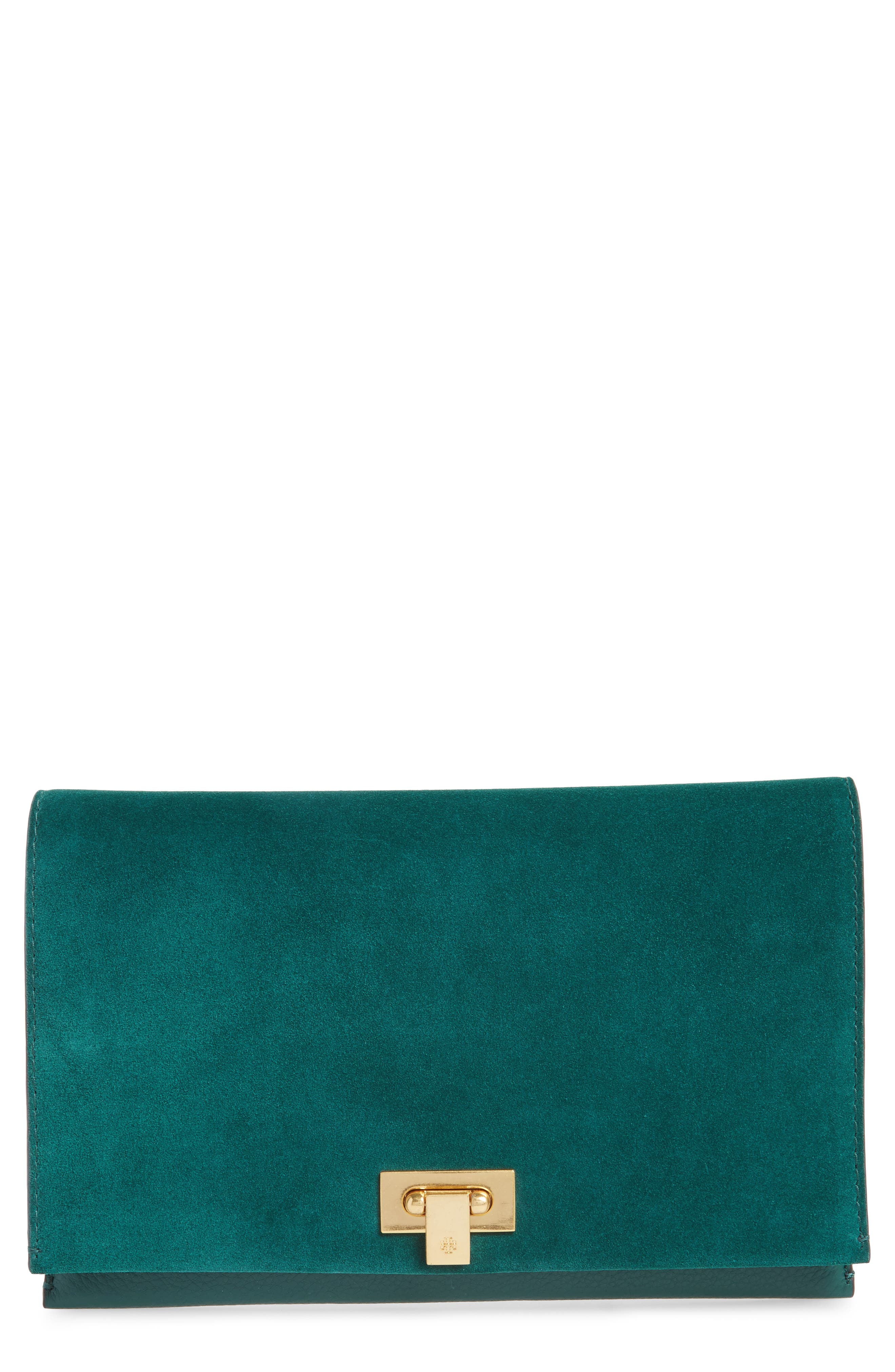 Tory Burch Carmen Leather Clutch, Main, color, 