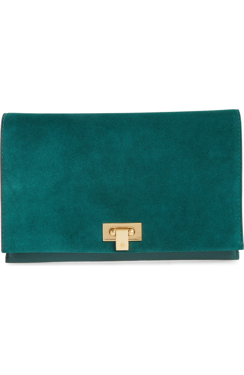 Tory Burch Carmen Leather Clutch, Main, color,