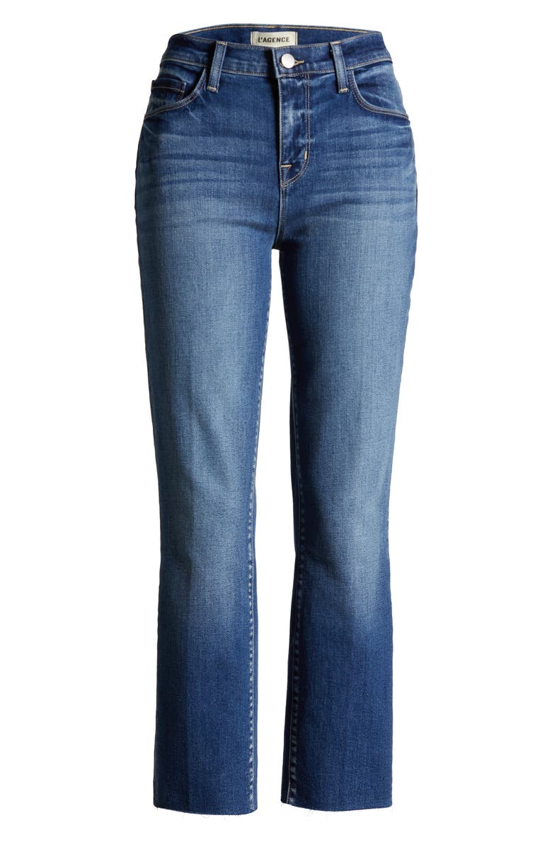 L'AGENCE Raw Hem Slim Fit Crop Jeans, Alternate, color, 